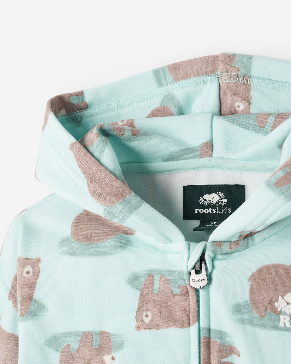 Chandail ourson douillet &agrave; capuchon et glissi&egrave;re pour tout-petits