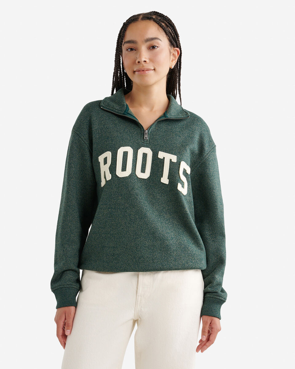 Chandail à demi-glissière avec appliqué Roots