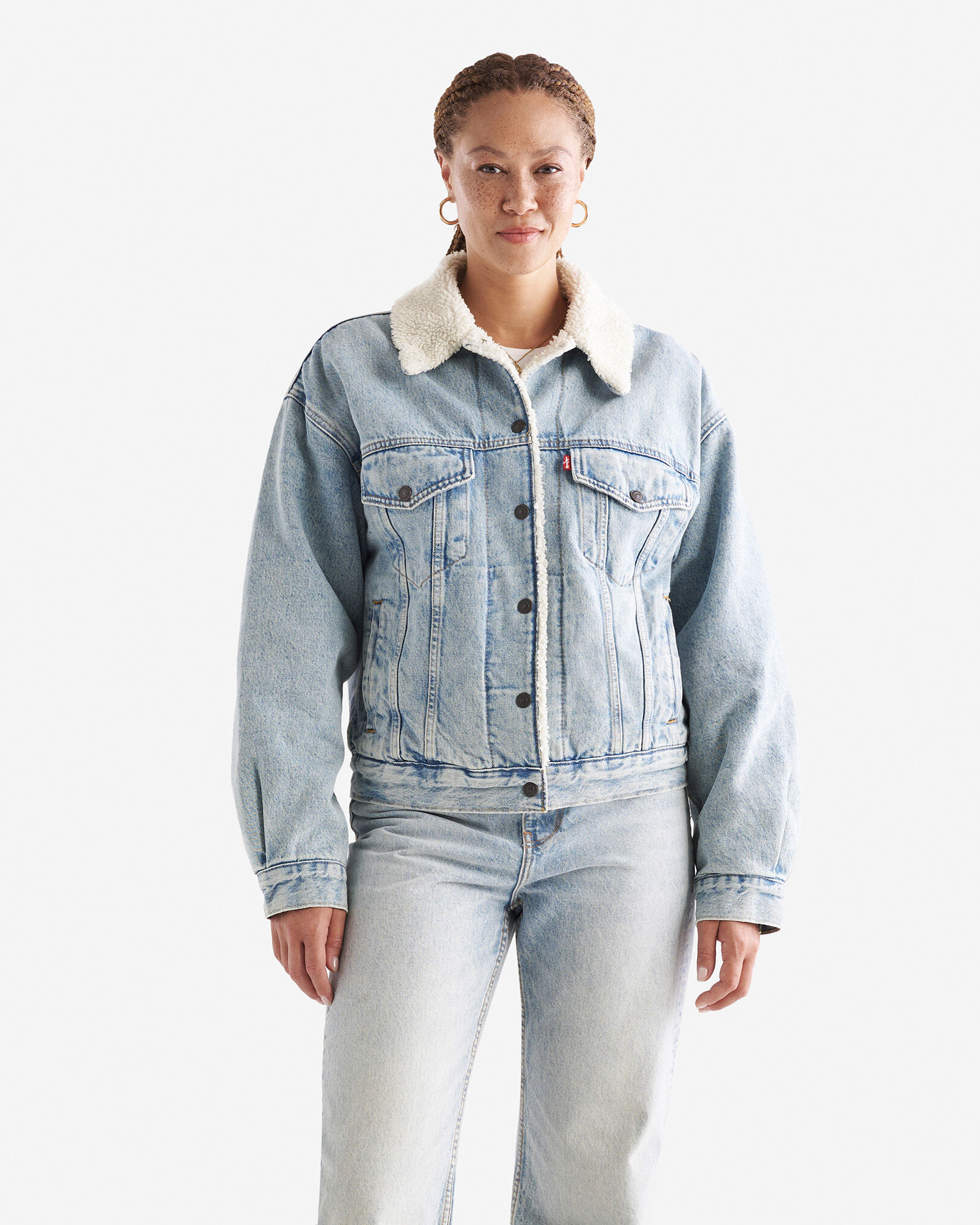 Levi's shearling jean jacket clearance