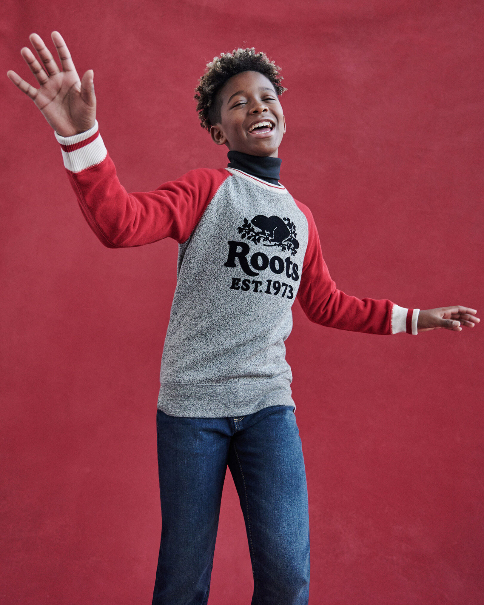 Boys Cabin Crewneck Sweatshirt Sweatshirts and Hoodies Roots