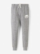 Pantalon ajusté à cheville côtelée en molleton de coton bio pour fille