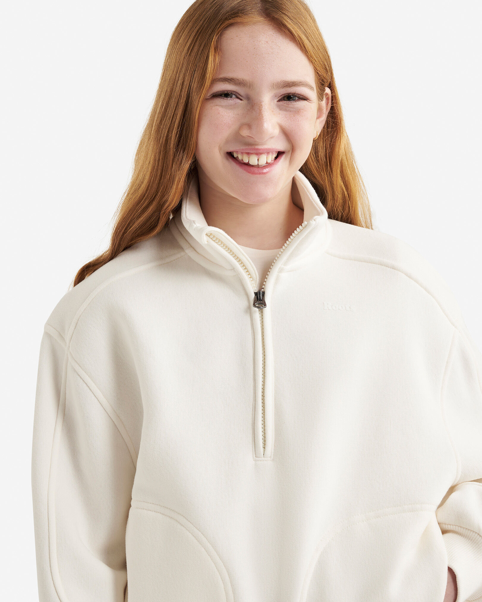 Girls Cloud Half Zip | Roots