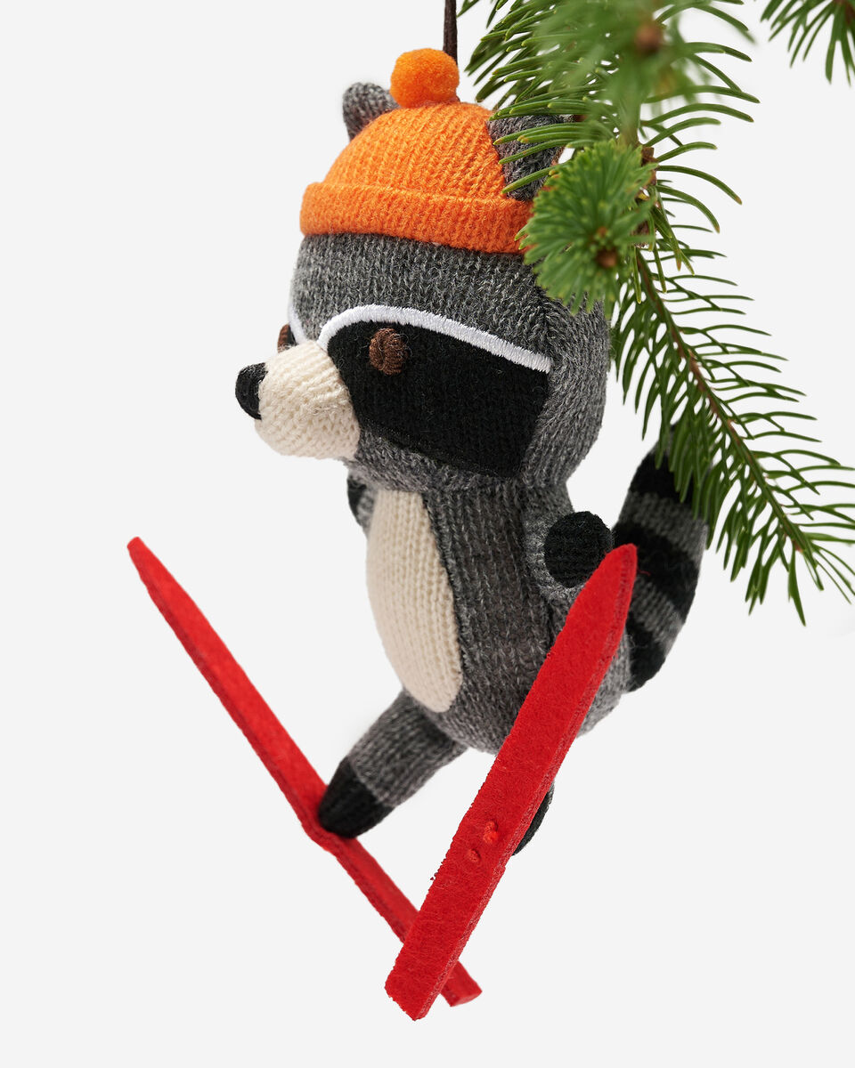 Ski Jumping Racoon Ornament