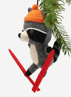 Ski Jumping Racoon Ornament