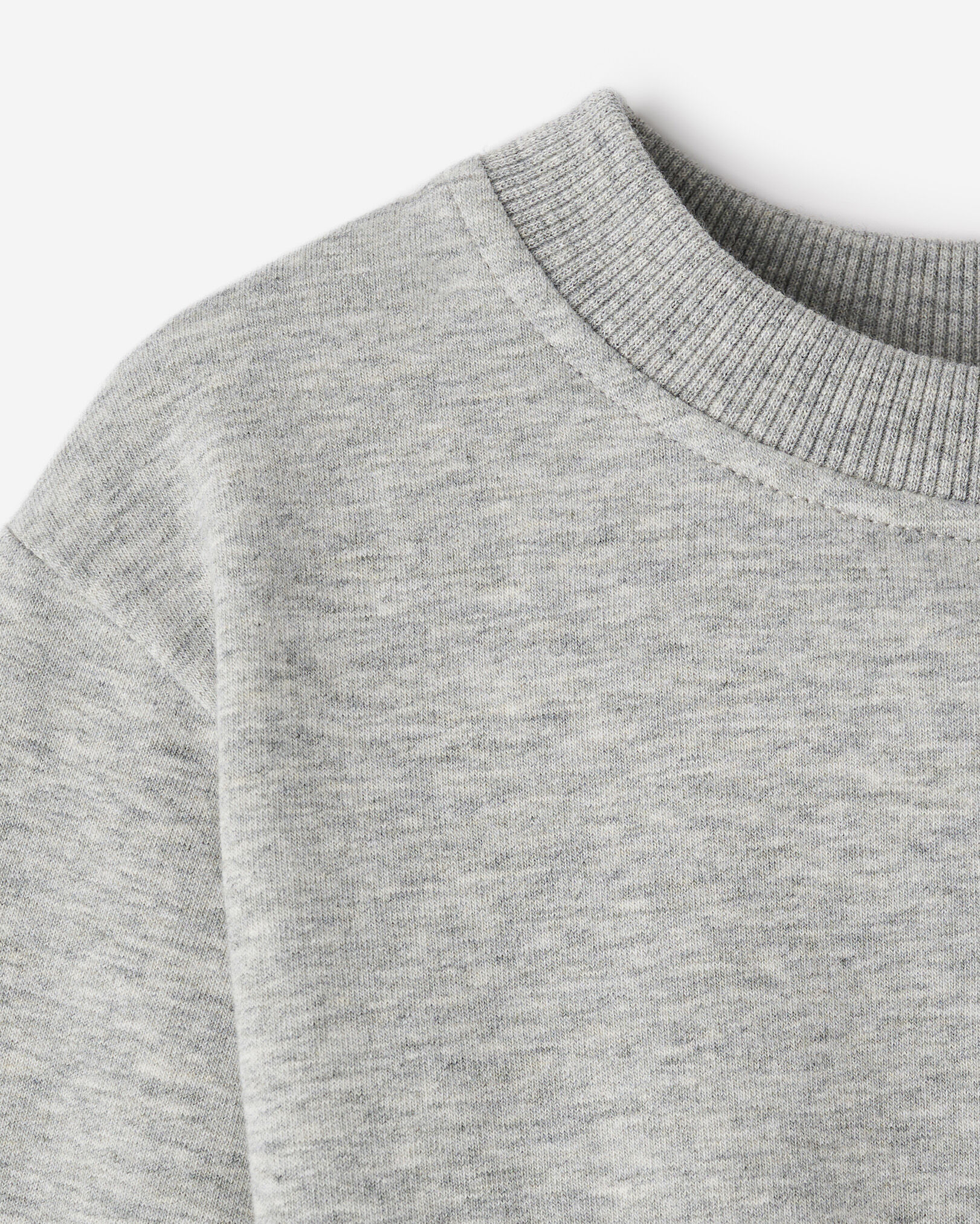 Chandail cintré à col rond en molleton douillet pour toutes-petites