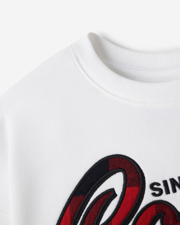 Kids Plaid Applique Crew Sweatshirt