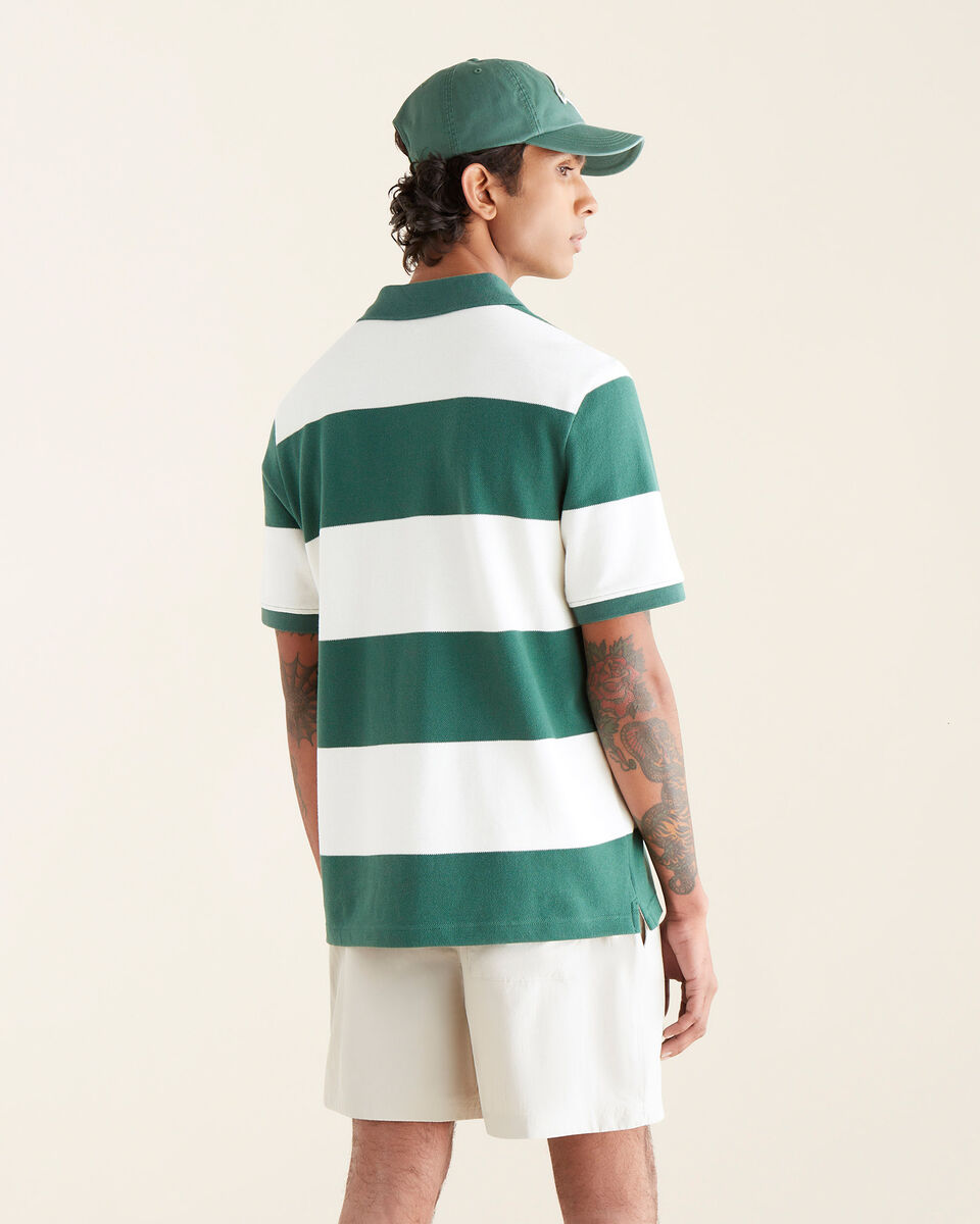 Polo en coton piqué à rayure rugby