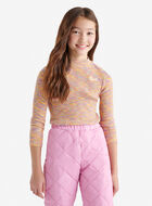 Girls Space Dye Mock Neck Top