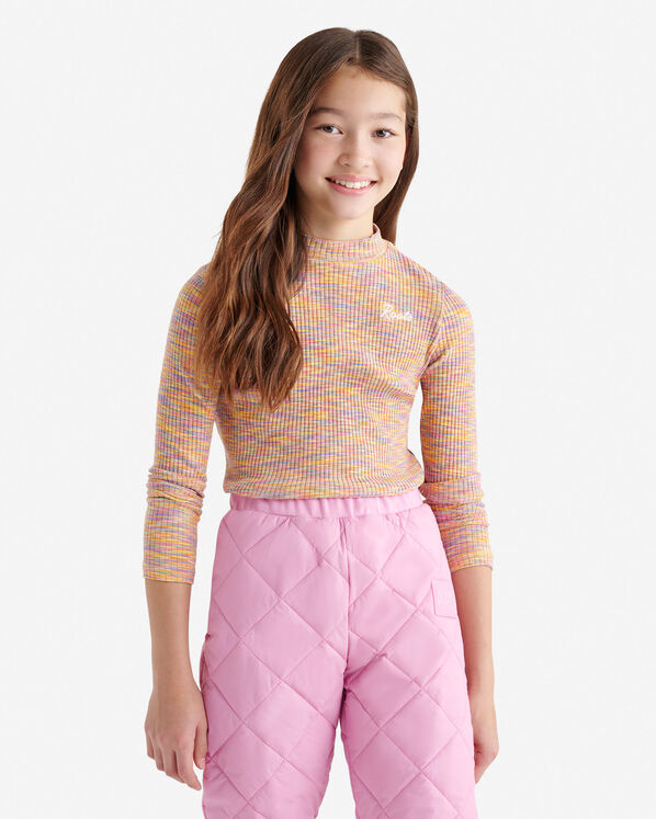 Girls Space Dye Mock Neck Top