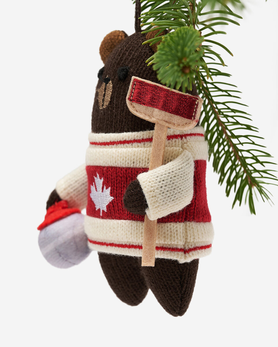 Curling Brown Bear Ornament