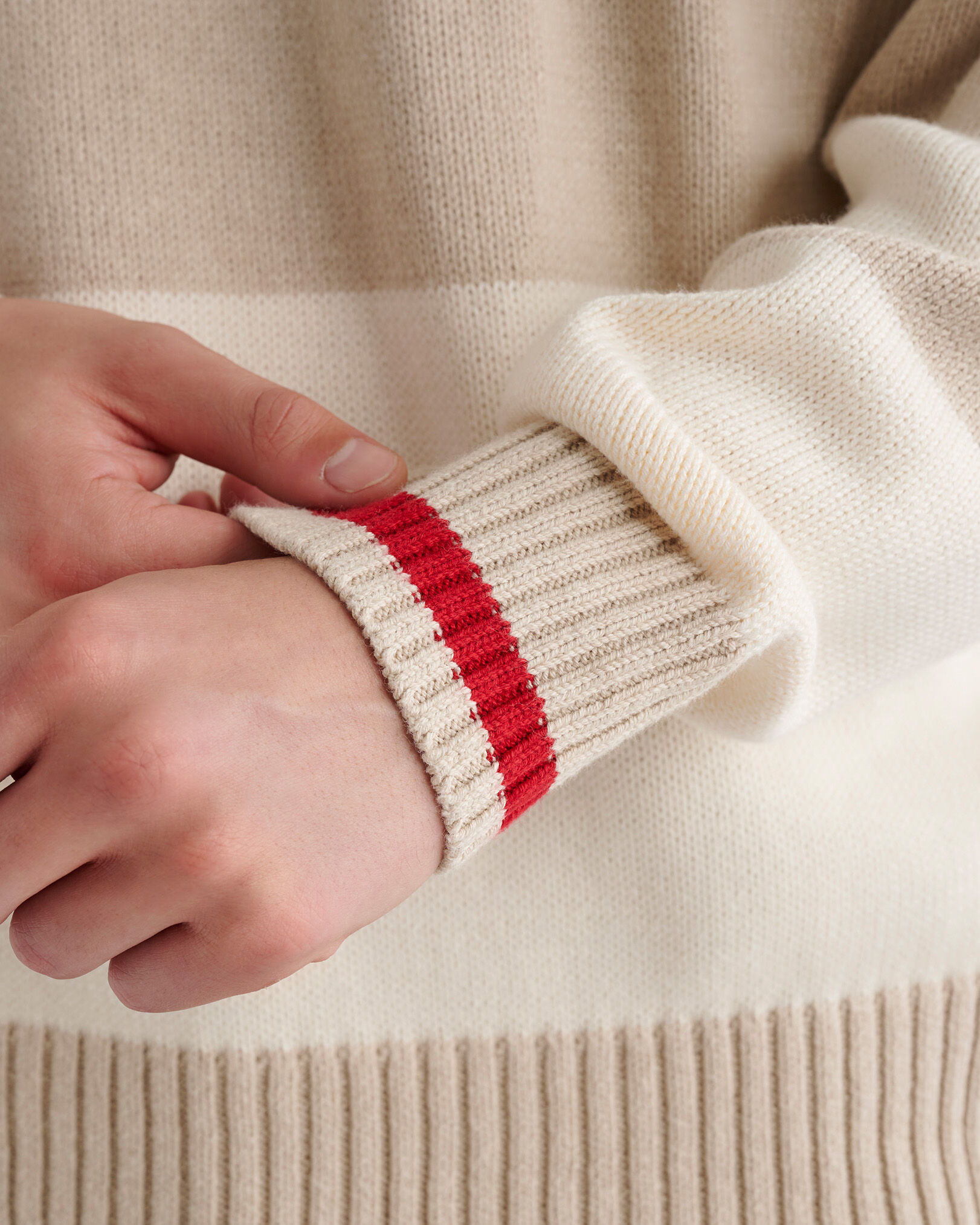 Cabin Relaxed Striped Crew Sweater