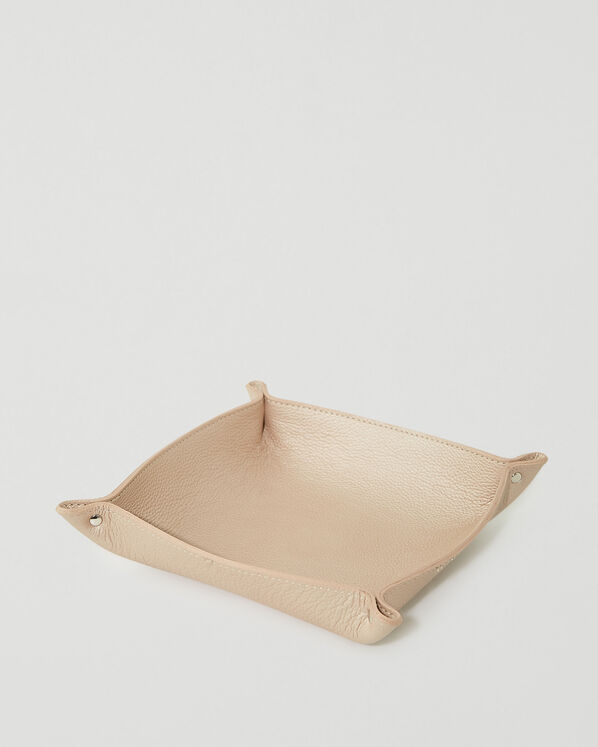 Large Leather Tray Metallic