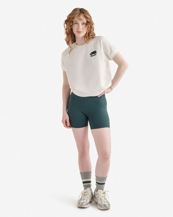 Chandail à col à glissière et manches courtes en coton bio Cooper