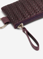 Pochette &agrave; glissi&egrave;re en cuir tiss&eacute;