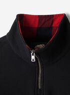 Plaid Applique Half Zip Stein