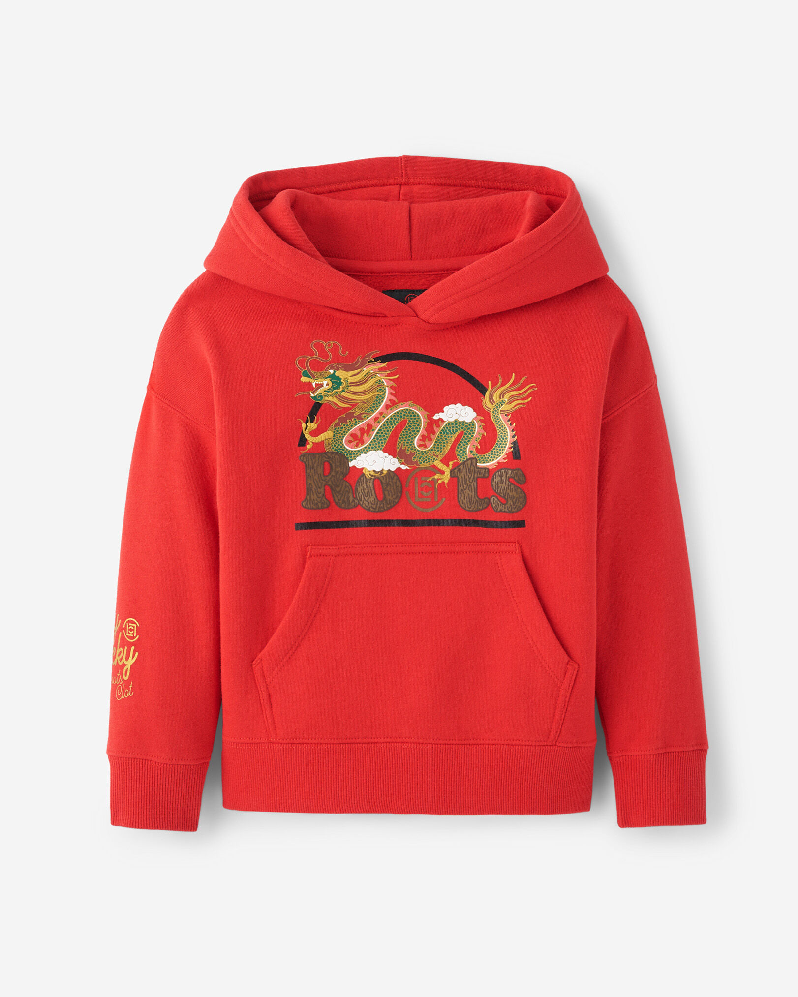 Roots red hoodie clearance