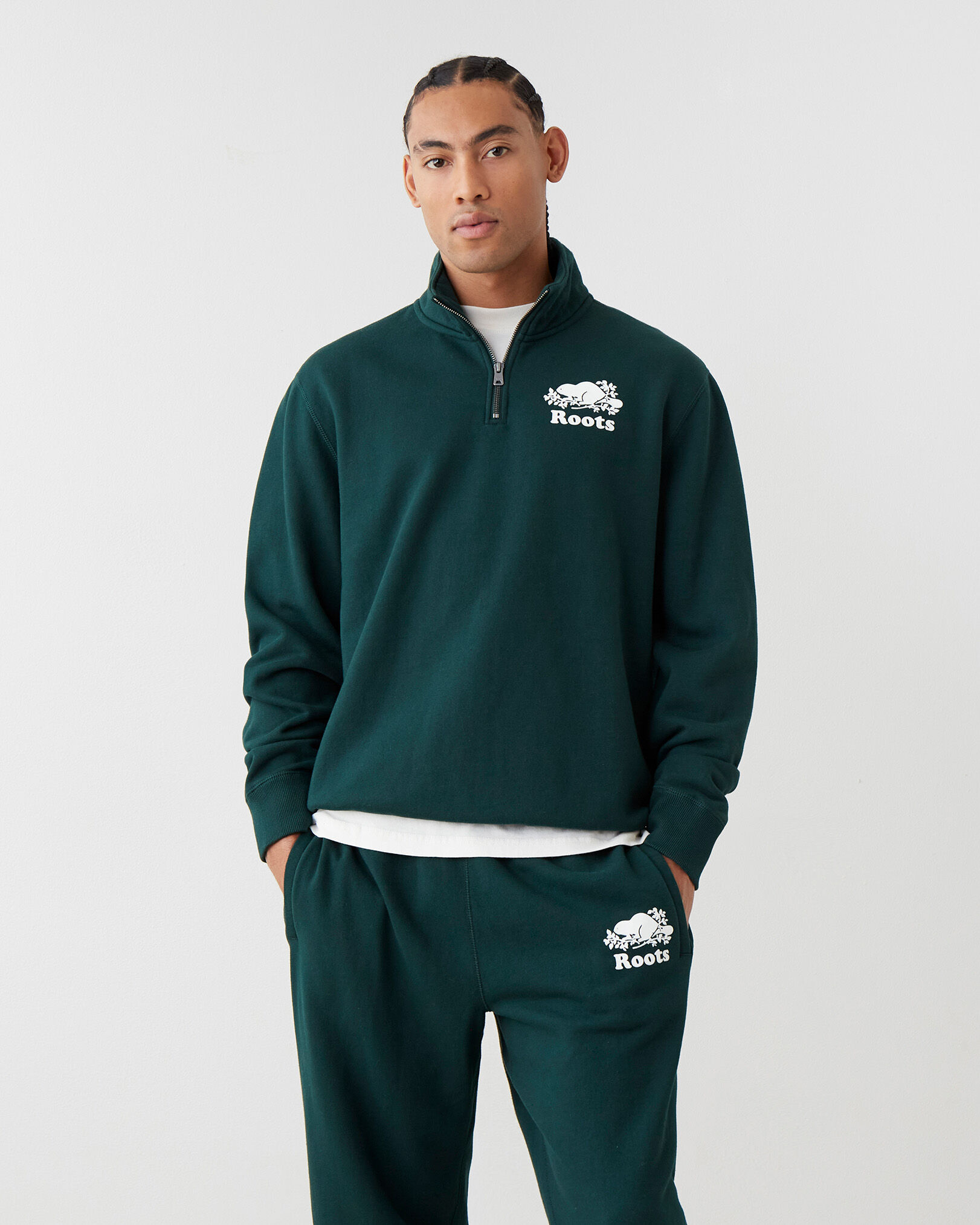 Half zip sweater roots clearance