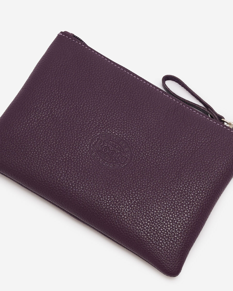 Grande pochette à glissière en cuir Cervino