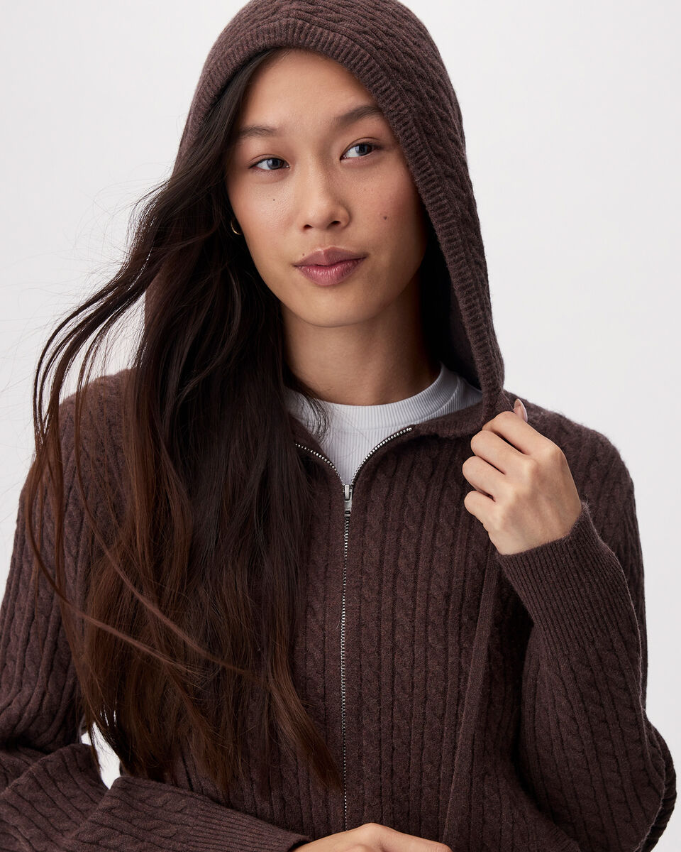 Bowen Cable Knit Full Zip Hoodie