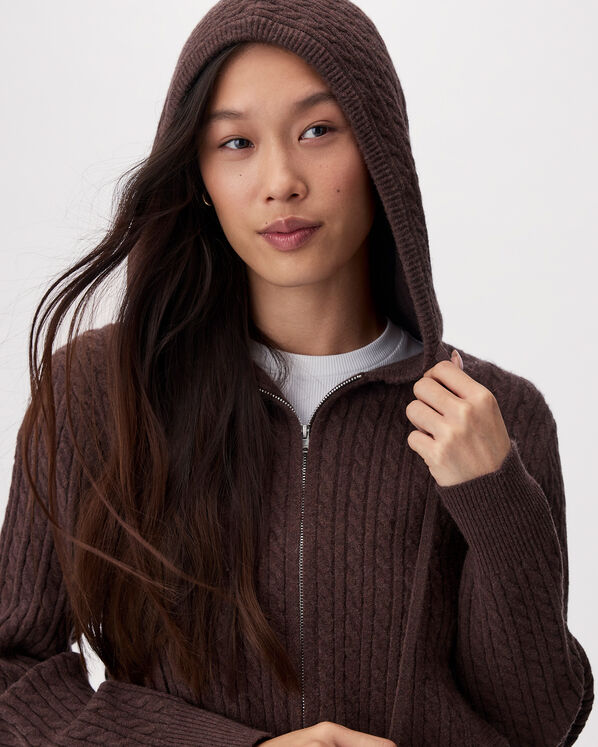 Bowen Cable Knit Full Zip Hoodie