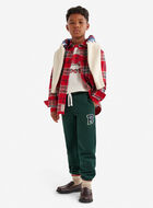 Pantalon en molleton avec appliqué à carreaux pour enfants