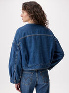 Levi's&reg; Womens Collarless Crop Sherpa Trucker Jacket