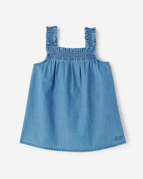 Robe chambray nid-d’abeilles pour bébés