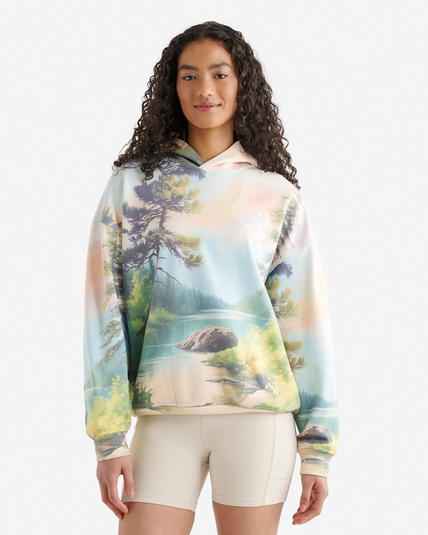 Beaver Canoe Landscape Hoodie