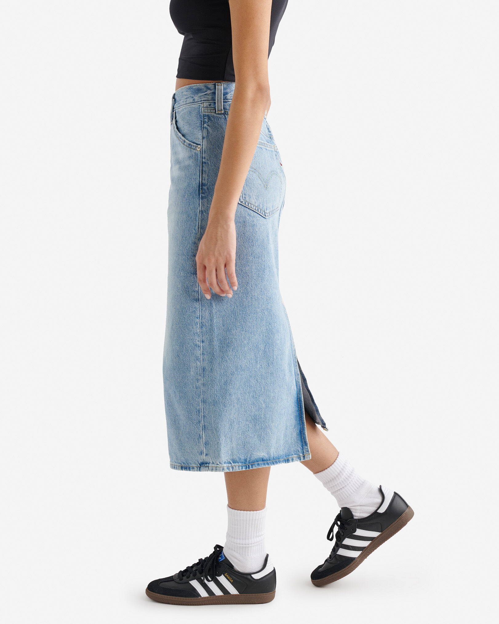 Levi's High Rise Back Slit Womens Skirt