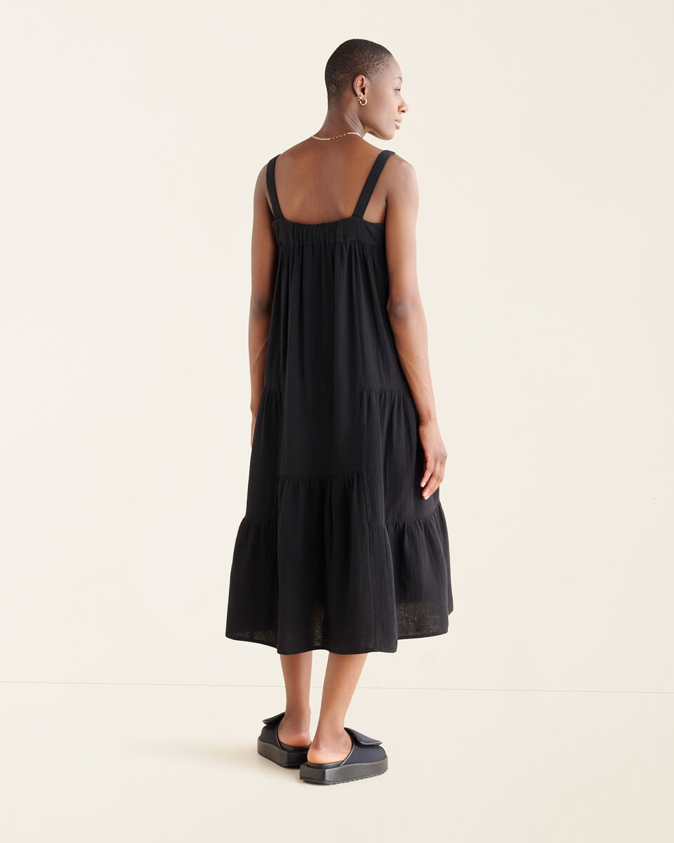 Isla Cotton Gauze Tiered Dress Dresses, Jumpsuits Roots