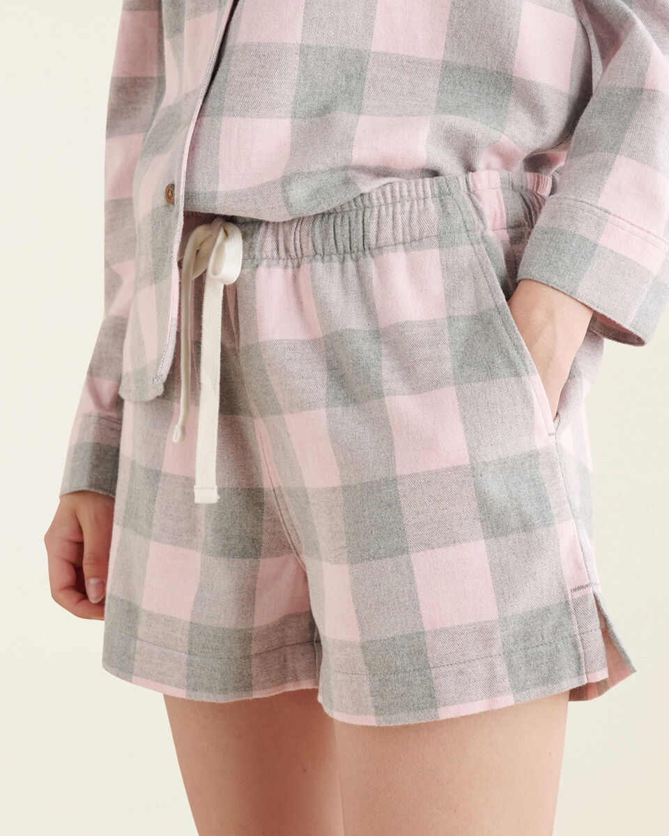 Cotton Pyjama Shorts - Pink plaid