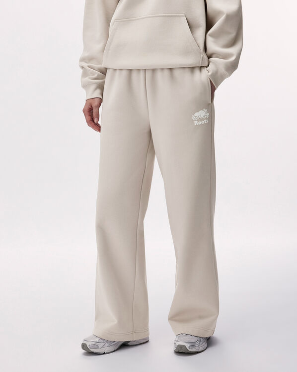 Pantalon &agrave; jambe large en molleton de coton bio Cooper