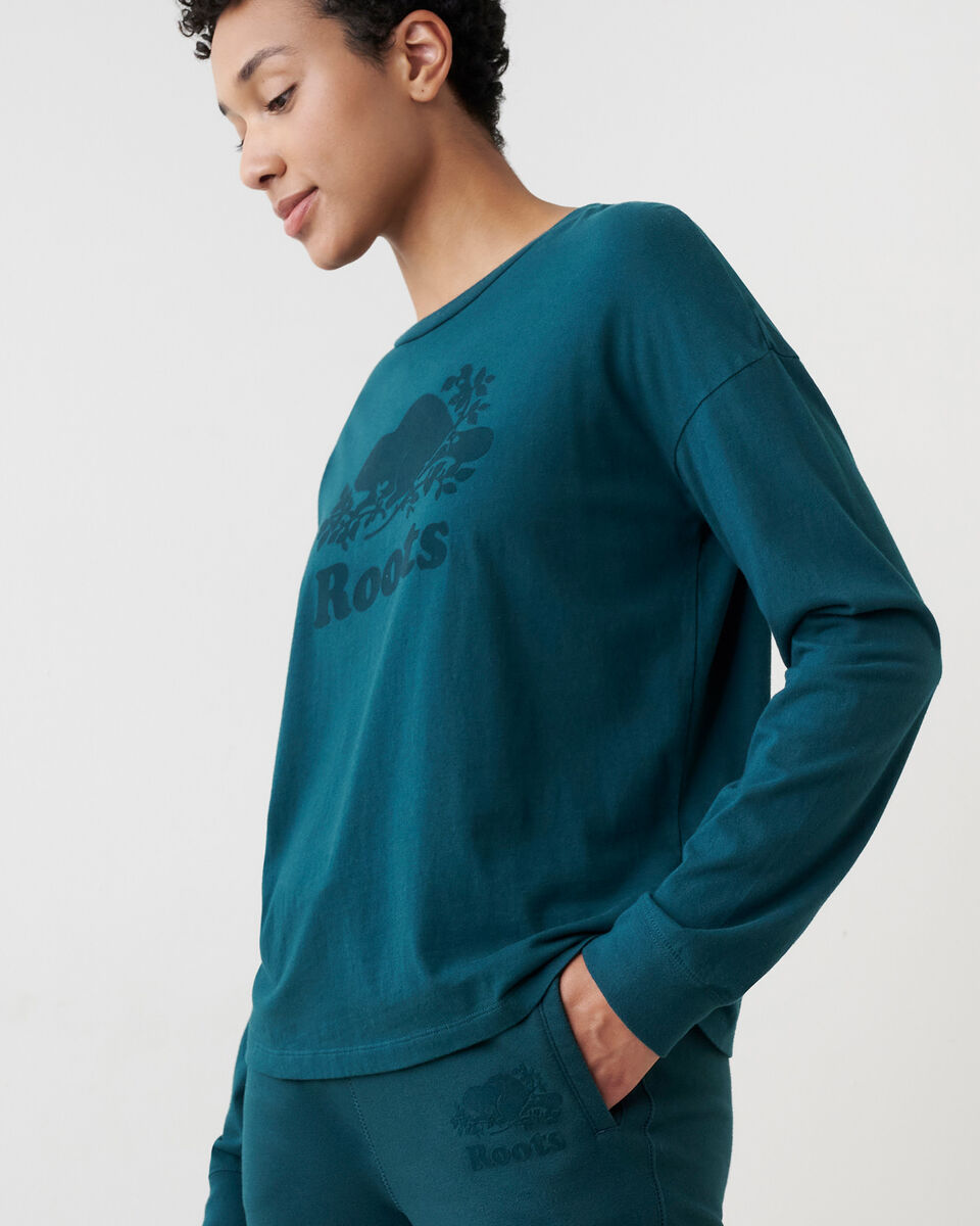 T-shirt à manches longues Cooper le castor en coton bio pour femme