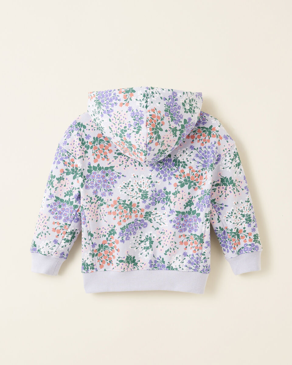 Chandail à capuchon et glissière motif floral pour tout-petits