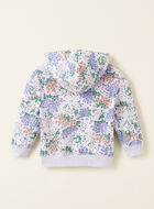 Chandail à capuchon et glissière motif floral pour tout-petits