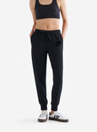Pantalon original ajusté à cheville côtelée en molleton de coton bio