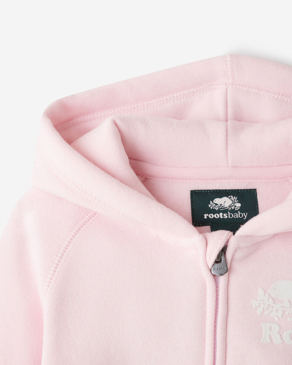 Chandail original à capuchon et glissière en coton bio pour bébés