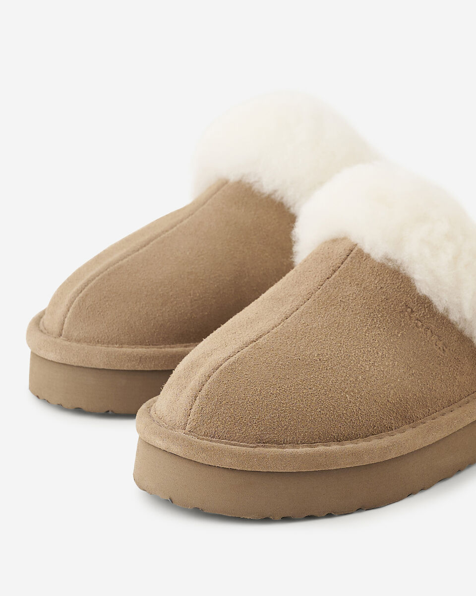 Womens Shearling Platform Slipper