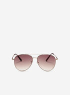 Womens Metal Aviator Sunglasses