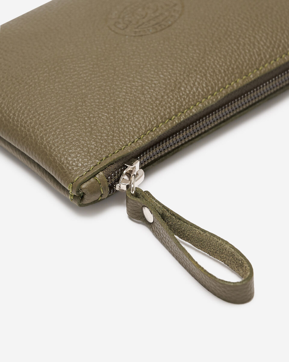 Pochette moyenne à glissière en cuir Cervino