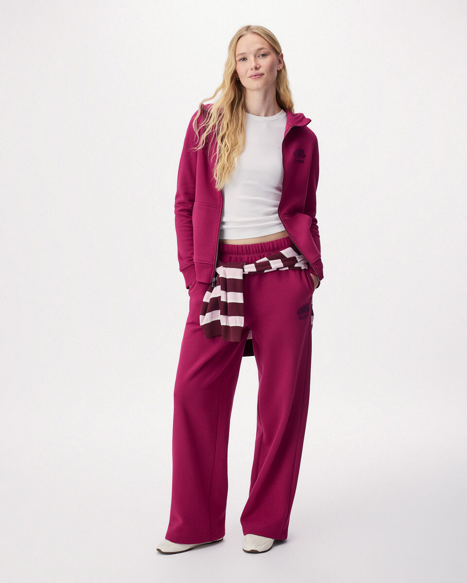 Pantalon molletonn&eacute; en coton biologique &agrave; jambe large Cooper 