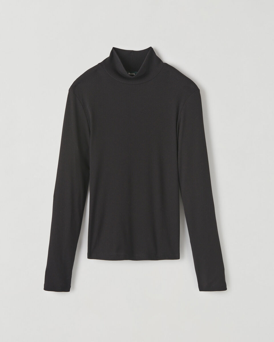 Fine Rib Turtleneck Top