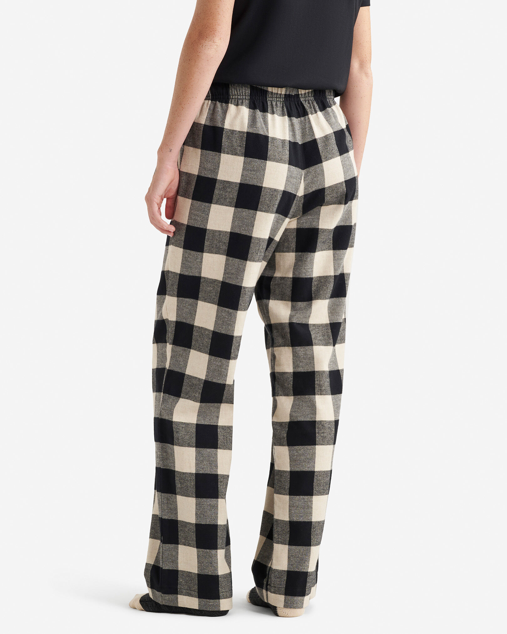 Pantalon De Pyjama Homme En Coton à Carreaux - Taille élastique Avec Cordon - Poches Latérales - Coupe Droite - 1