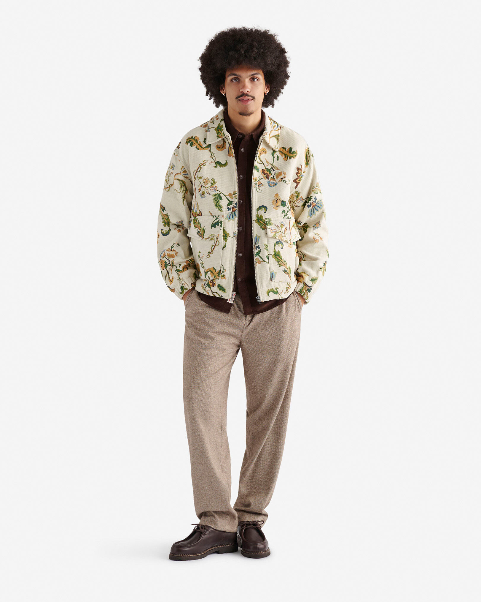 Chemise de travail en velours côtelé