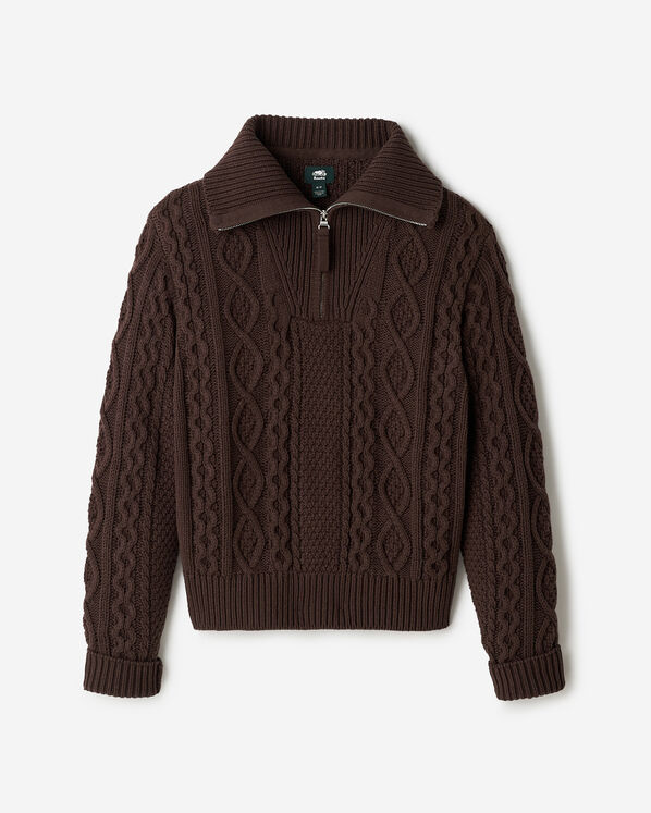 Cable Knit Quarter Zip Sweater