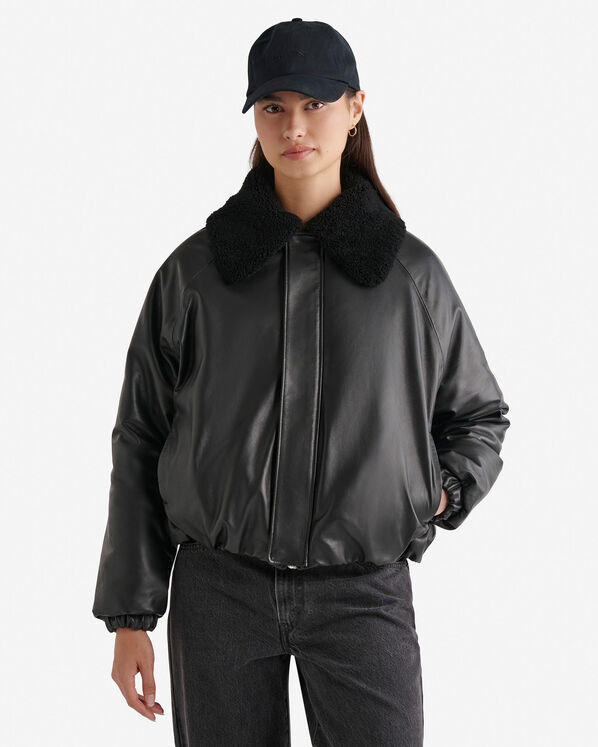 Leather Bubble Jacket