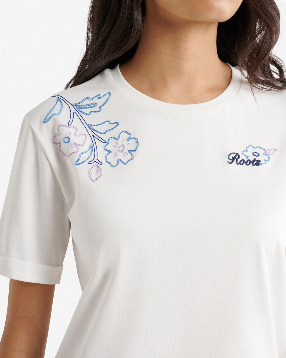 T-shirt motif floral Roots pour femme