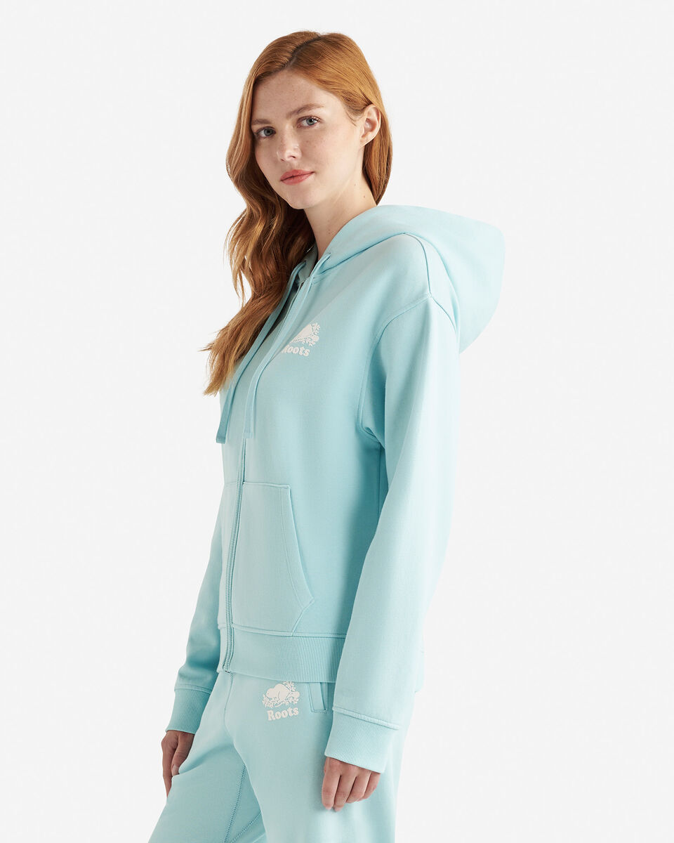 Chandail original décontracté à capuchon et glissière en coton bio