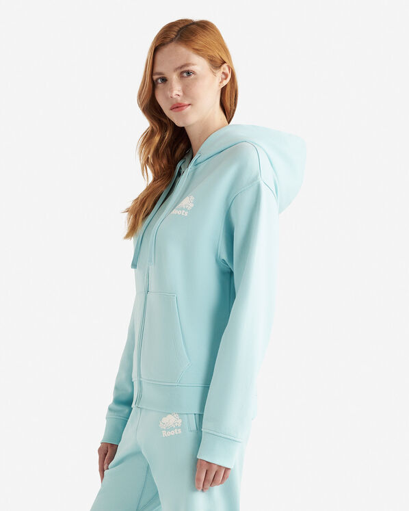 Chandail original décontracté à capuchon et glissière en coton bio