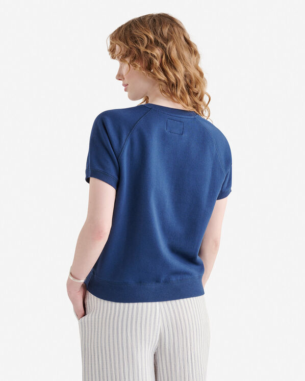 Chandail à col à glissière et manches courtes en coton bio Cooper